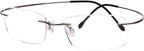 Agstum Titanium Rimless Flexible Frame Hingeless Optical Eyeglasses Clear Lens
