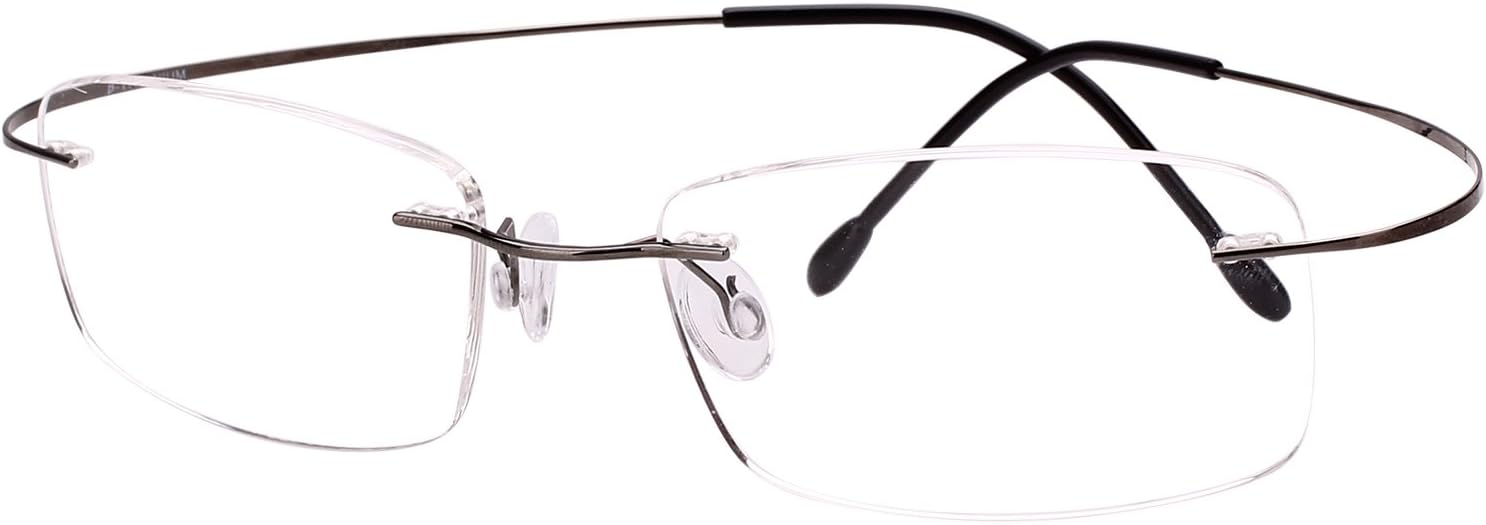 Agstum Titanium Rimless Flexible Frame Hingeless Optical Eyeglasses Clear Lens
