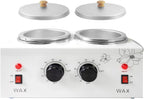 1.2L Double Portable Wax Warmer Machine for Painless Hair Removal, Women Men Professional Wax Heater with Adjustable Temperature Set, 40pcs Sticks