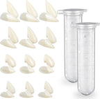 Zhanmai 12 Pairs Vampire Teeth Costume 4 Size Fake Fangs with 2 Tooth Pellets for Cosplay Props Halloween Party Accessories Masquerade Dentures Makeup Dress up Favors