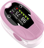 Kids Fingertip Pulse Oximeter for Children Age 2+, Blood Oxygen Saturation Monitor SpO2 & Pulse Rate, Fast Reading with Memory Function, Adjustable Brightness, Batteries Included, Pink