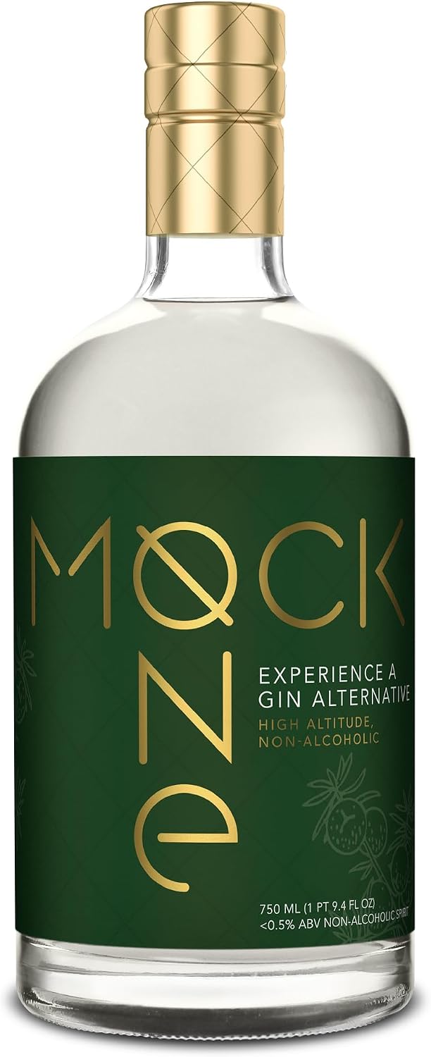 MOCK ONE Non-Alcoholic Gin - Non Alcoholic Spirits for Alcohol-Free Drinks and Zero Proof Mocktails - Distillery Crafted Premium Alcohol Alternative - Made in the USA - 750ml (25.4 Fl Oz)