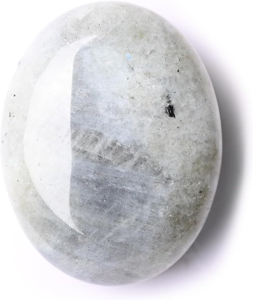 WHAL&YUNE Labradorite Palm Stone Healing Crystals Worry Stone Natural Polished Stone for Meditation Energy Balancing Therapy Hot Massage Gifts -1.7 inches (1PC)