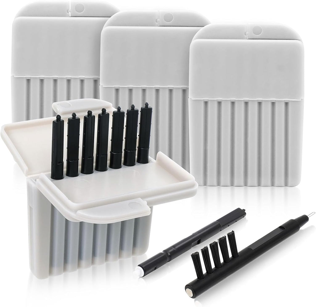 32pcs Hearing Aid Filters, Wax Guard Filters for Phonak, Widex, Unitron and Resound, Hearing Aids Cleaner with Cleaning Brush kit Accessories, 4 Packs/32 Filters (Gray)