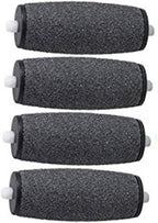 FOMIYES 4 Pcs Electronic Foot File Replacement Roller Heads Black Extra Coarse Compatible Pedicure Foot File for Dead Skin Removal