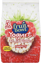 Fruit Bowl Fruit Flakes Raspberry with a Yogurt Coating (5x25g) - Pack of 2