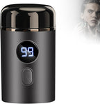 Mini Portable Electric Travel Shaver for Men, Pocket SizeShaver with Led Display, USB Rechargeable Waterproof Face Beard Trimmer, Ipx7 Washable (Gray)