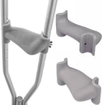 Ergo Grip® Ergonomic Crutch Hand Grips – Comfortable Replacement Handles for Standard Underarm Crutches – Padded, Non-Slip Design Reduces Wrist Pressure – No Assembly Required (Grey, 1 Pair)