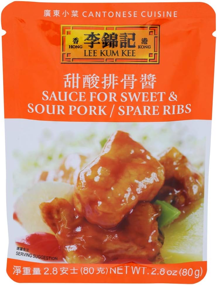 Lee Kum Kee Sauce For Sweet and Sour Pork and Spare Ribs, 2.8-Ounce Pouches (Pack of 12)