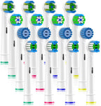 Qitizu Replacement Heads Compatible with Oral B Braun Electric Toothbrush, Replacement Toothbrush Heads Fit for Oral-b Pro 1000/7500/3000/7000/8000/500, 16 Packs (White)