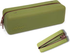 Disposable Daily Contact-Lens Case Organizer, Travel-Friendly, Premium Quality, Water-Resistant Silicone Case with Clearly Labeled R & L, Storage up to 30 lenses (Olive Green)
