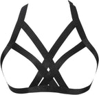 Womens Bra Elastic Cupless Cage Bra Strappy Hollow Out Bra