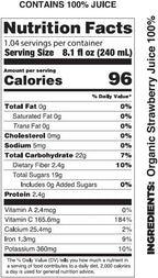 Pomona Organic Strawberry Juice (Pack of 12), Cold Pressed USDA Organic Juices with 100% Strawberries, No Added Sugar, Not From Concentrate, Vegan, Kosher, Non GMO, Pasteurized, 8.4 oz Glass Bottles
