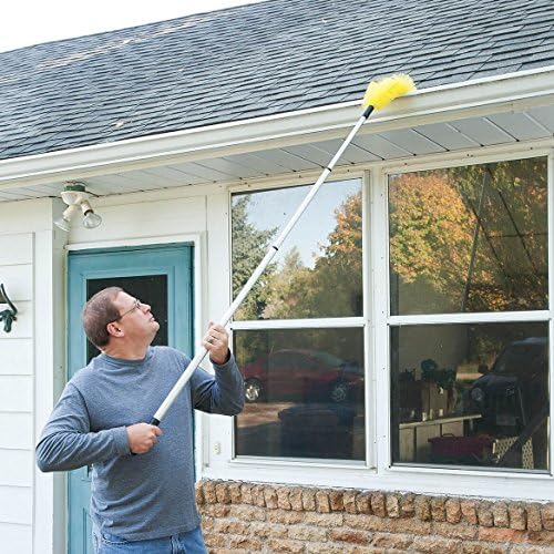 GRIXX Telescopic Gutter Brush, Extendable Gutter Cleaner Tool for Removing Leaves, Debris and Twigs, Extends from 36 in. to 74 in.