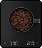 Coffee Scale with Timer 3kg/0.1g High Precision Digital Espresso Scale for Pour Over and Drip Coffee Large Gram Scale for Kitchen Baking and Jewelry with Rechargeable Battery and Silicone Mat