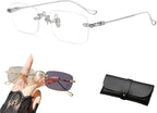 Photochromic Ultra-Light Reading Glasses | Auto-Focus + Frameless, Smart Zoom, Anti Blue Presbyopic Glasses