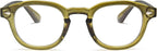 2SeeLife Retro Round Reading Glasses for Men and Women – Narrow-Medium Fit, Premium Readers Spring Hinges, Solid & Sturdy, Olive Green, +1.00