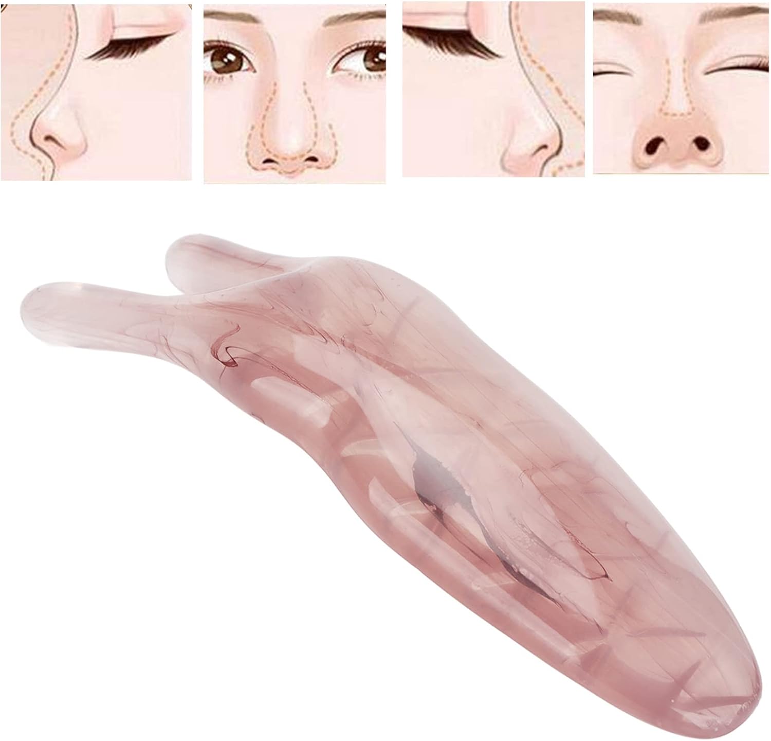 Nose Massager, Nose Scraping Bar, Resin Lifting Clips Roman Slimming for Women Brown
