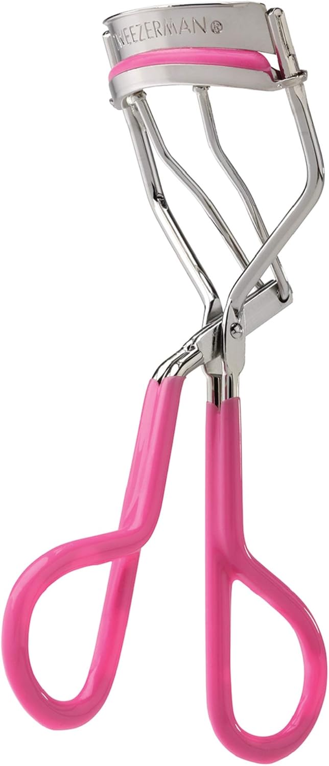 Tweezerman Neon Pink Comfort Grip Eyelash Curler - Makeup Eyelash Tool for All Eye Shapes