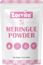 ZORVITA Premium Meringue Powder for Royal Icing and Baking, High Egg White Content, Less Sugar, Non-GMO, Gluten-Free, No Fillers or Preservatives, Easy to Use 12 oz