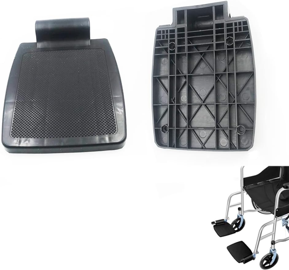 2 Pack Wheelchair Footplate Replacement Universal Wheelchair Footrest Pedal with 3/4 Inch Tubing Hole Foot Plate Panel for Folding Transport Wheelchair Swing Away Footrests Foot Rest Legrest