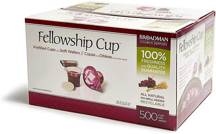 Broadman Church Supplies Pre-filled Communion Fellowship Cup, Juice and Wafer Set, 500 Count