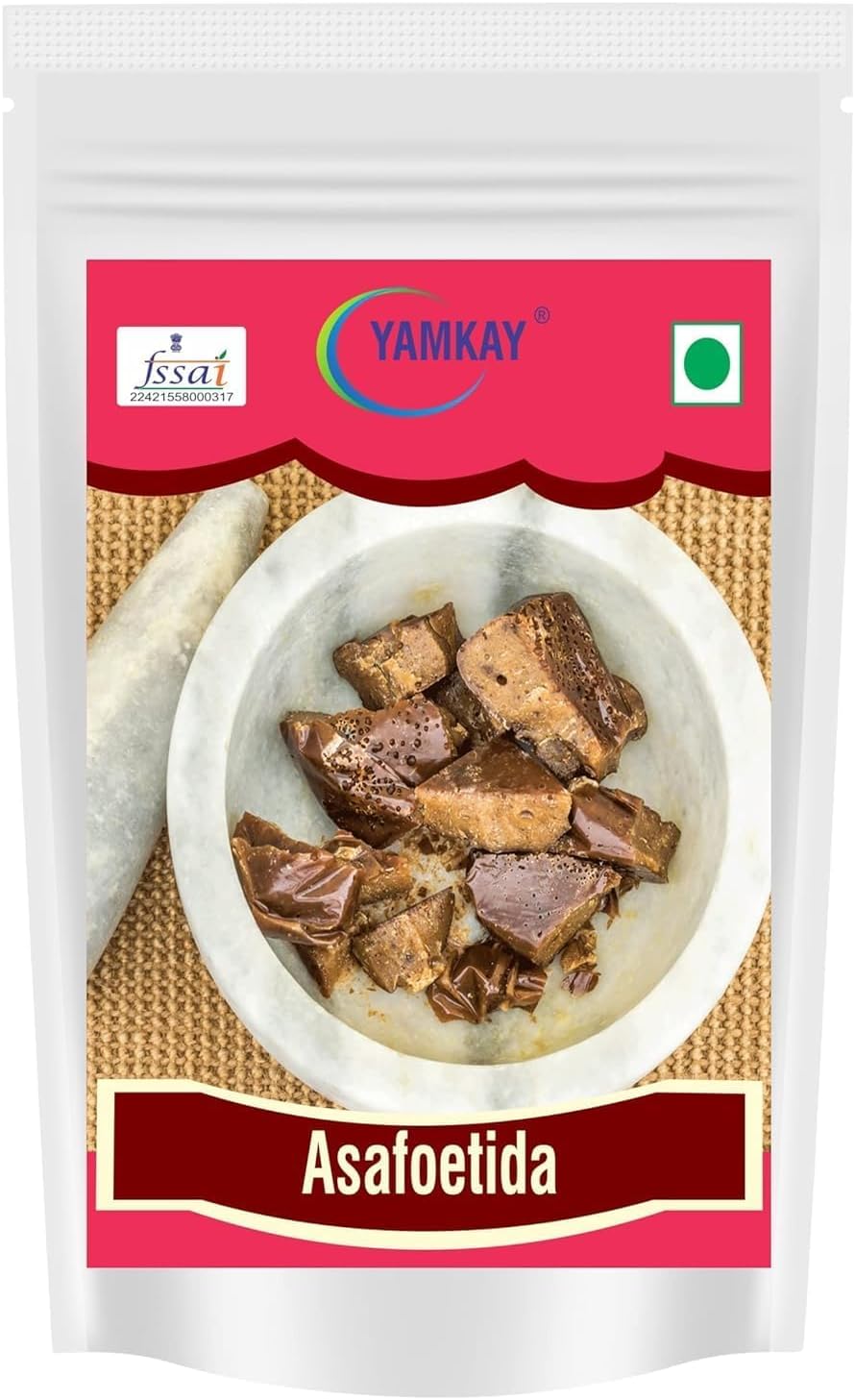 Yamkay Organic Asafoetida | Hing | Hengu Ingu Kayam and Ting Whole | For Cooking | 100% Pure And Organic Food Spice | Indian Flavor For Food | Premium-Quality Whole Hing | Indian Resin | Spice for Cooking | Pure & Natural - 100% Authentic (300 GM)