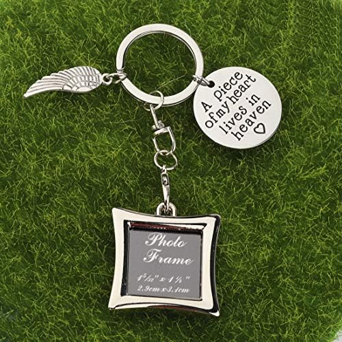 POTIY Sympathy Gift Memorial Keychain with Photo Frame Those We Love Don't Go Away Remembrance Gift for Loss of a Loved One