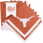 Desert Cactus University of Texas Disposable Napkins Longhorns UT Austin 20 Count 2 Ply 13 inch Dinner Square for Tailgates, Graduation, Party and Game Day Decoration (Design A)