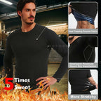 Sauna Shirt for Men Weight Loss Long Sleeve Slimming Sweat Sauna Suit Heat Trapping Compression Workout Body Shaper