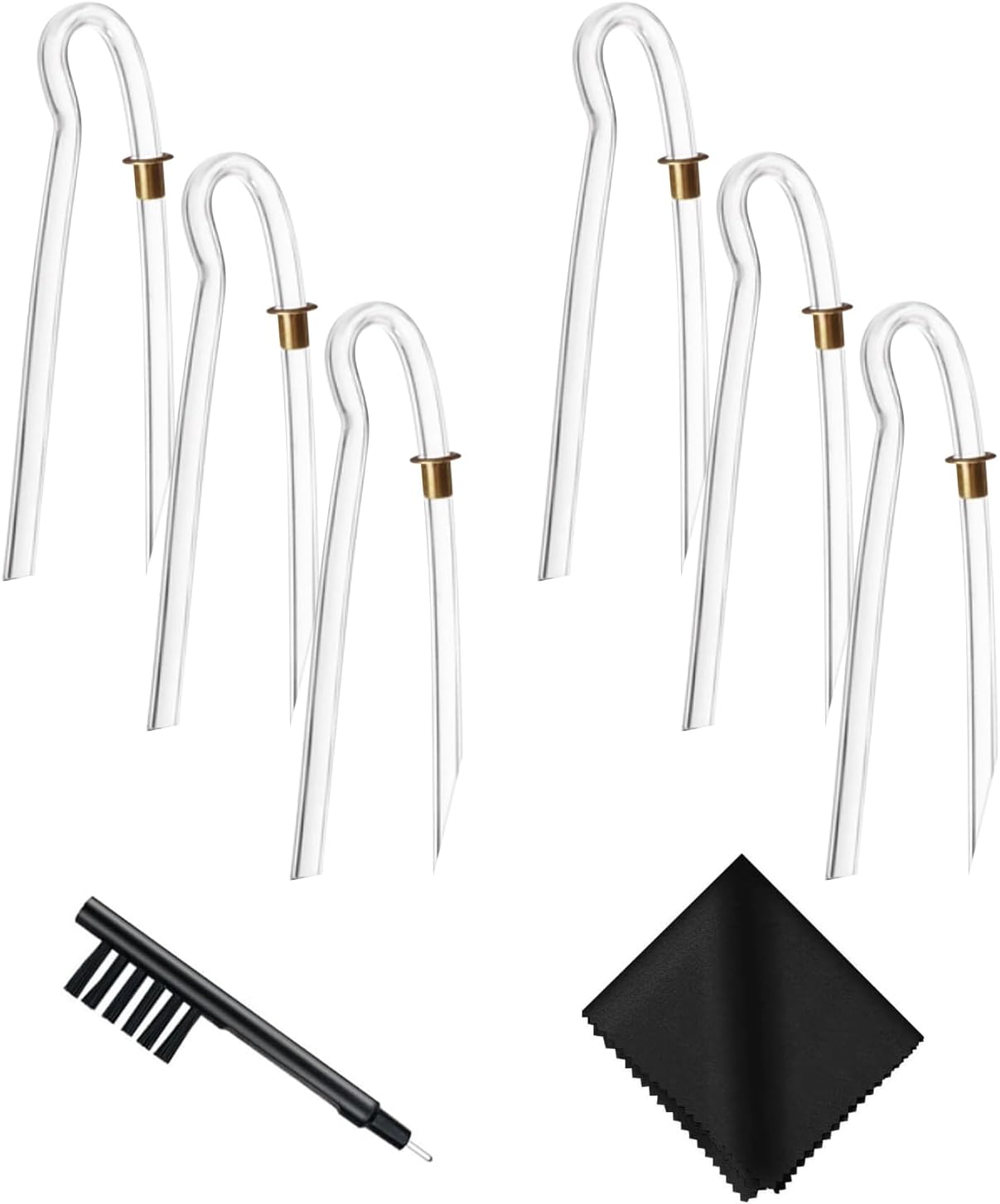 Hearing Aid Tubes - Size #13 Preformed BTE Earmold Tubing 3.5 x 2 mm Hearing Aid Replacement Tube with Gold Lock Hearing Aid Cleaning Kit (6)