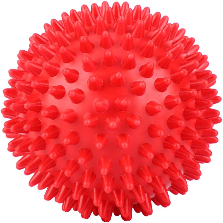 Massage Ball, Spiky Massage Ball, Durable Plastic Massage Roller, Body Spiky Balls, Fitness Finger Relax Tool Plastic Durable Sport Ball, Soft Protable Spiky Ball for Foot Release Pain(Red 7.5 cm)
