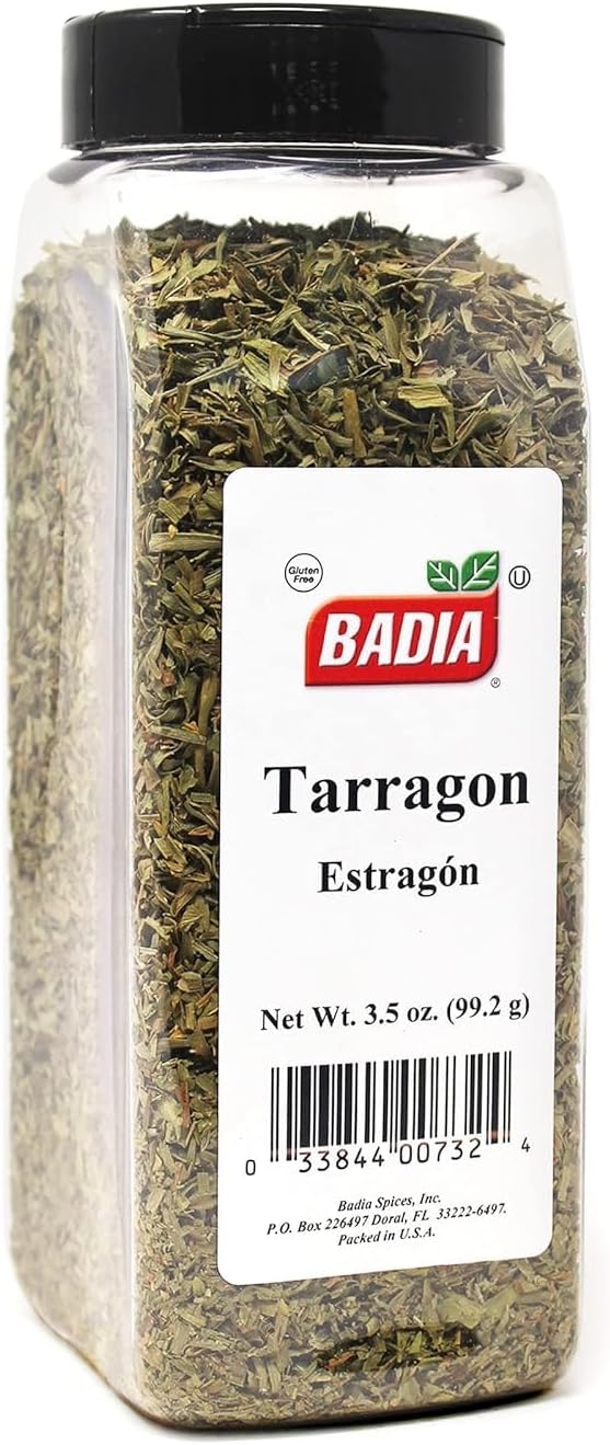 Badia Tarragon 3.5 oz – Aromatic & Sweet, French Inspired Flavor – Dried Tarragon Leaves, Gluten Free & Kosher