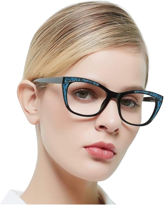 OCCI CHIARI 1.75 Reading Glasses Women Fashion Readers 1.0 1.25 1.5 1.75 2.0 2.25 2.5 2.75 3.0 3.5 4.0 5.0 6.0(Black blue, 1.75)