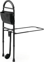 Medline Bed Assist Bar with Storage Pocket, Height Adjustable Bed Rail for Elderly Adults, Assistance for Getting In and Out of Bed at Home