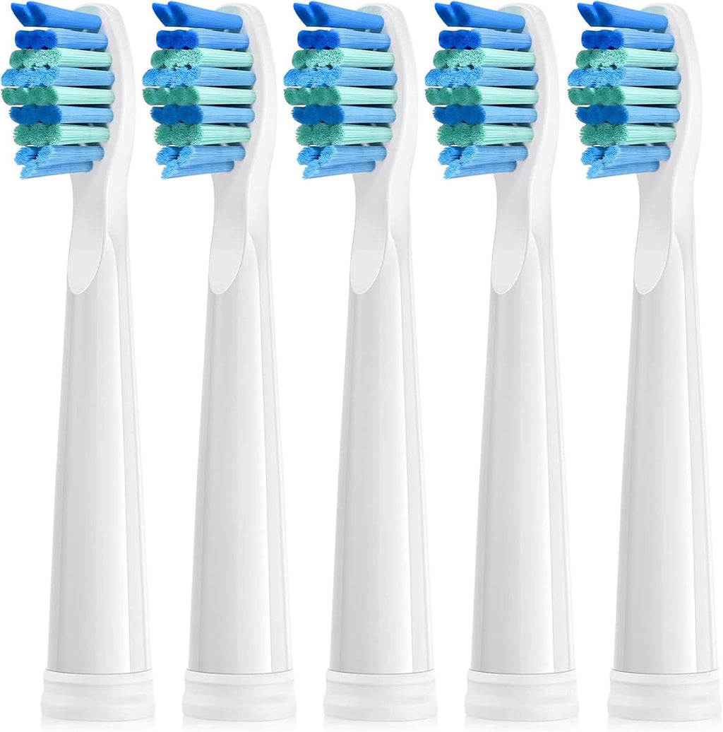 Toothbrush Replacement Heads Compatible with Fairywill FW-D1/D3/D7/D8/507/508/551/917/959, ATMOKO, Gloridea, Sboly, WOVIDA, YUNCHI Y1 Sonic Electric Toothbrushes, 5 Pack - White