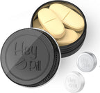 Extra Small Pill Box for Purse (3 Pack), ADHYRO Aluminum Mini Pill Case, Daily Portable Lightproof Pill Organizer to Hold Vitamins, Fish Oils, Supplements (Black Silver White)