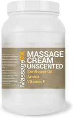 MASSAGE FX Unscented Massage Cream, 1 Gallon - Massage Creams for Massage Therapy - Physical Therapy Massage Cream - Deep Tissue Massage Cream Gallon - Infused with Arnica, Sunflower, & Vitamin E