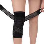 Knee Brace for Women & Men Knee Support Sleeve 1 Pack Knee Compression Sleeve with Strap for Knee Joint Pain Relief, Arthritis, Meniscus Tear, ACL, Workout, Sports, Running (Black, Large)