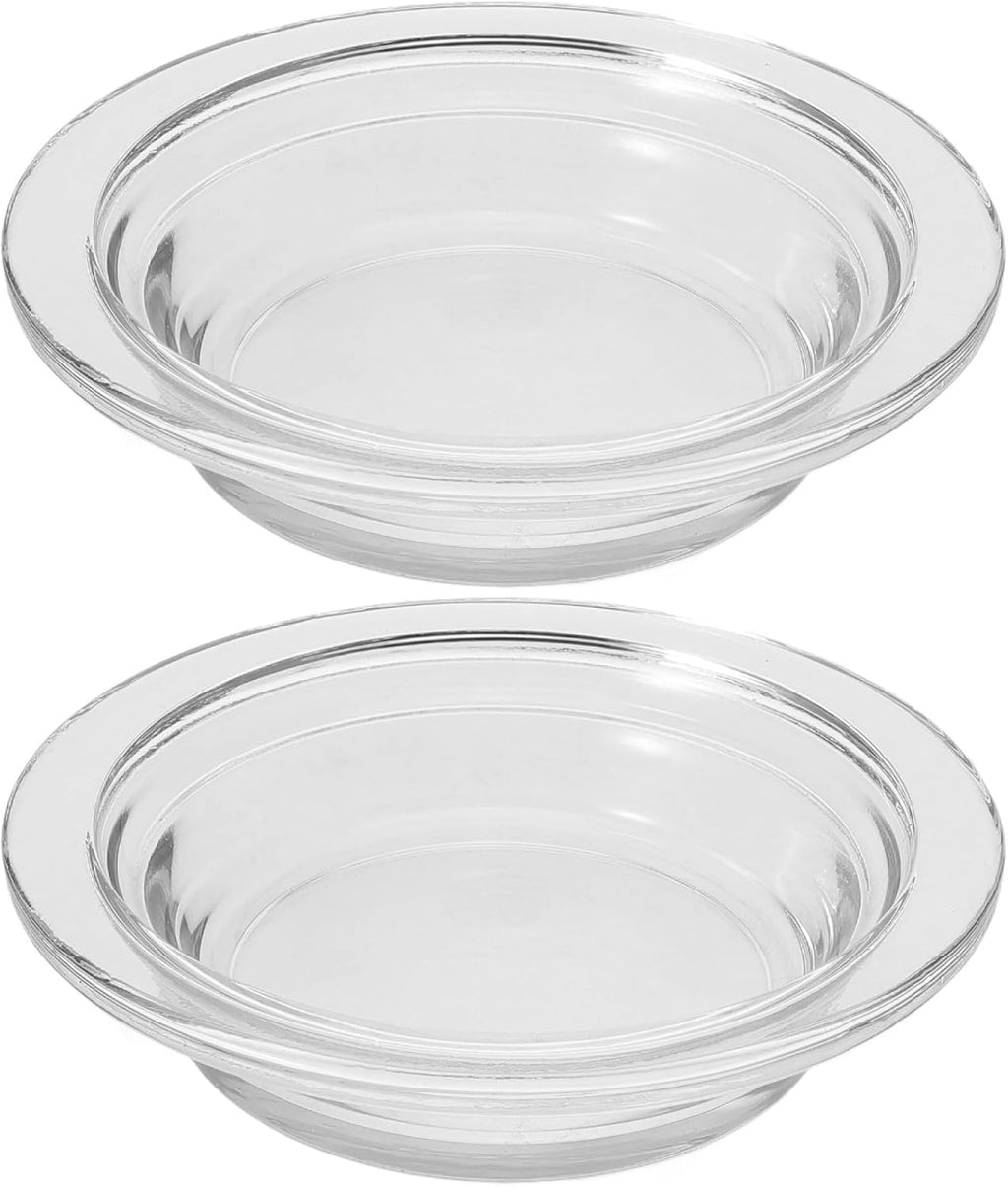 2Pcs Replacement Wax Warmer Dish, 4.5in Glass Transparent Aromatherapy Essential Oil Diffuser Dishes for Home, Office, or Meditation