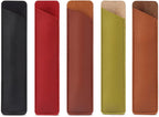 NA Set of 5 PU Leather Pen Case Holder for Single, Vintage Handmade Fountain Pen Pouch, Protective Sleeve Cover for Pencil, Ballpoint Pen (Black, Red, Brown, Dark Brown, Green)