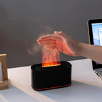 Colorful Flame Effect Humidifier, Quiet Aromatherapy Machine & Humidifier for Home and Bedroom, Blcak