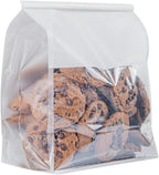 Restaurantware-Bag Tek 8.6 x 4.5 x 10.6 Inch Tin Tie Bags With Windows, 100 Resealable Bakery Bags With Windows - Flat Bottom, For Cookies or Coffee Beans, White Cotton Paper Tin Tie Bags