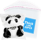 RONSBILL 20 PCS 18x24 Inches Thick 3.2Mil Self Sealing Clear Cellophane Plastic Bags Self Adhesive Large Resealable Cello Bags Packaging Clothing Gifts Artwork Poly Bag