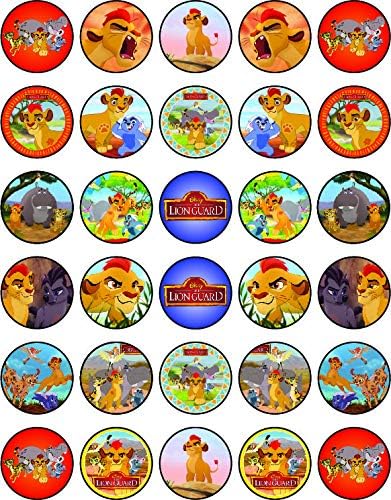 30 x Edible Cupcake Toppers – Brave Lion Guardians Inspired Collection of Edible Cake Decorations | Uncut Edible on Wafer Sheet