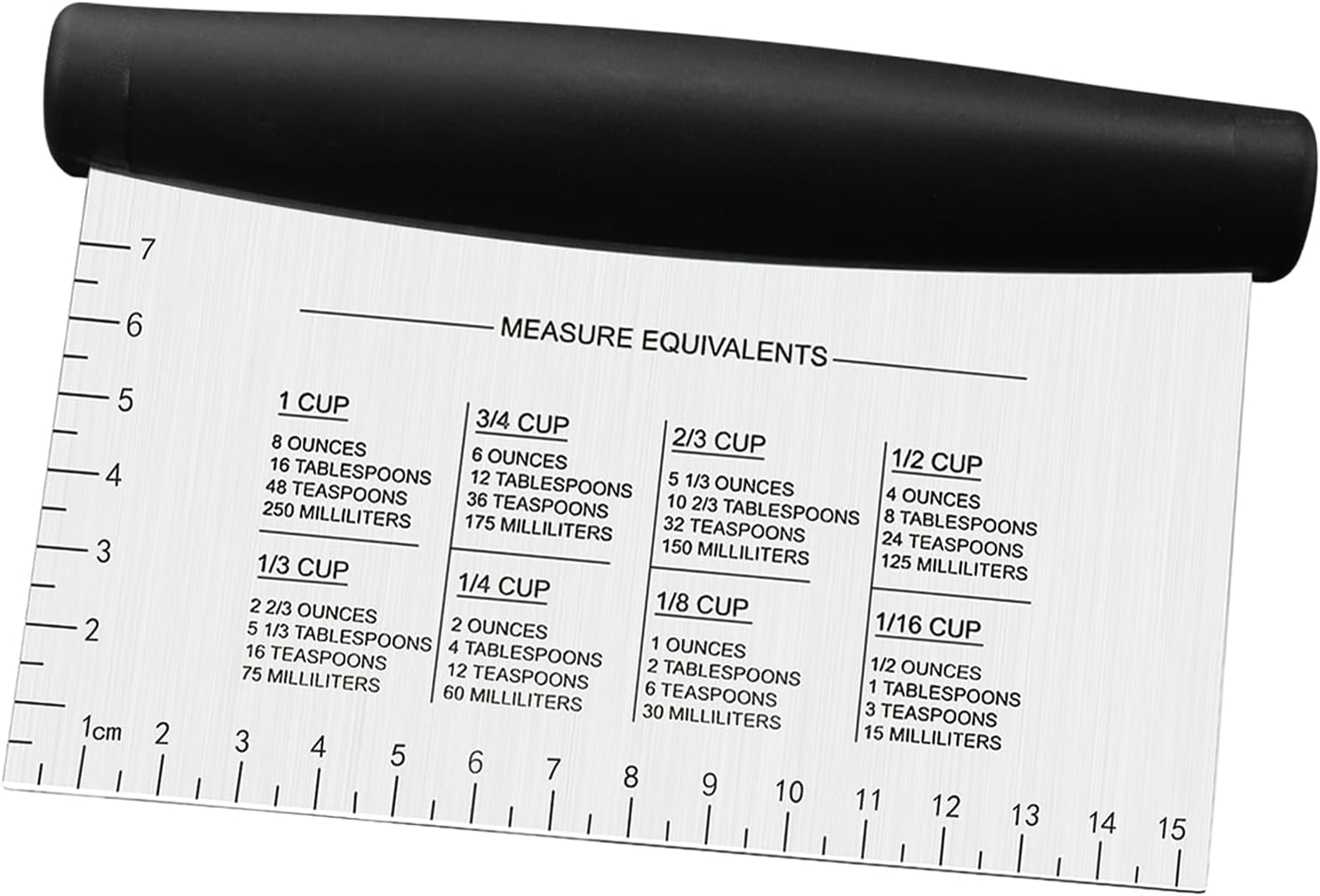 Stainless Steel Dough Bench Scraper & Chopper, Pastry Cutter for Kitchen (1 Pack, Black)