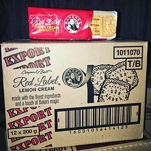 Bakers Red Label Lemon Creams Biscuits (200g) 12 Pack CASE