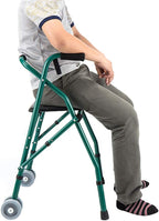 Rollator Walker 2 Wheels - Lightweight Folding and Height Adjustable Adult Travel Walkers for Seniors, Rolling Walker with Seat Mobility Aid Walking Frame