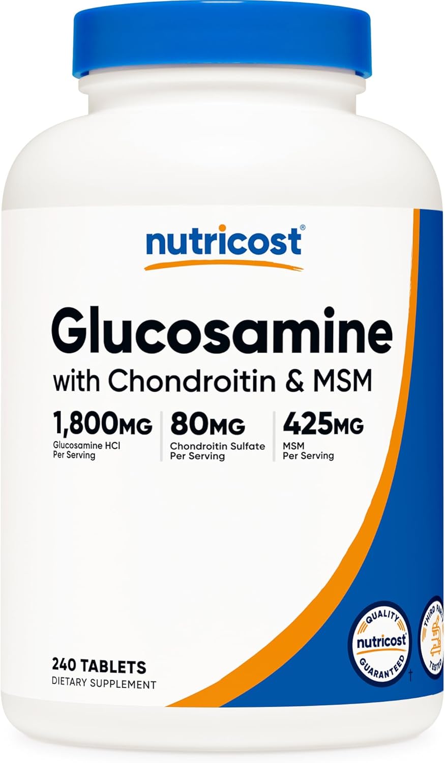 Nutricost Glucosamine 1800mg with Chondroitin & MSM, 240 Tablets, 120 Servings - Non-GMO, Gluten Free