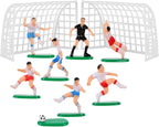 UPKOCH Soccer Cake Topper Decorations - 2 Goals, 6 Players, 1 Referee, Miniature Soccer Figures for Boys Birthday, Football Theme Party, Sport Party Supplies, Ornaments, Shower